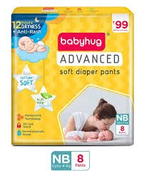 Babyhug Advanced Pant Style Diaper New Born – 8 Pieces