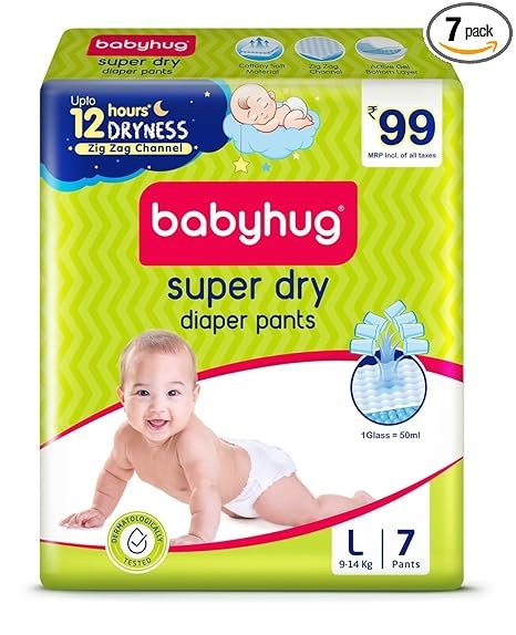 Babyhug Super Dry Pant Style Diapers (L, 7)