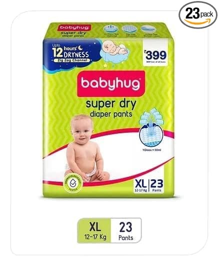 Babyhug Super Dry Pant Style Diaper -Extra Large Xl 23 Pcs.