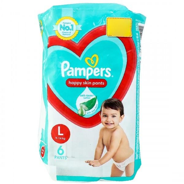 Pampers Happy Skin Pants L (9-14 kg) Pack Of 6