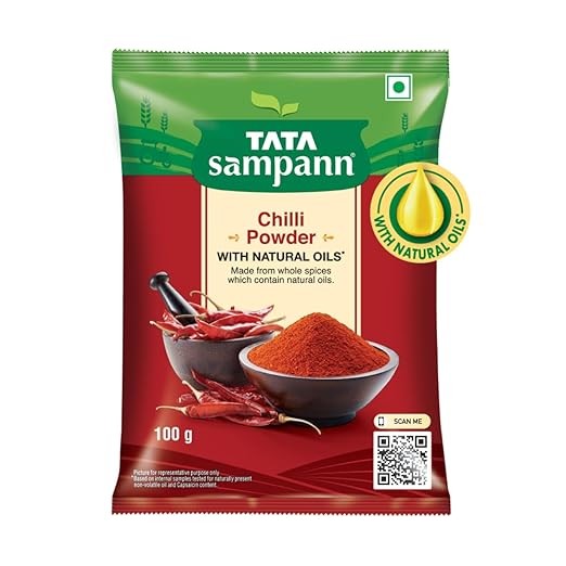 Tata Sampann Chilli Powder with Natural Oils, 100g, Lal Mirchi Powder, Mirchi Powder