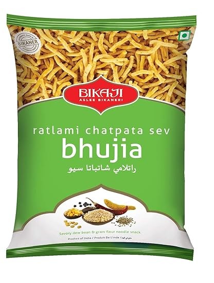 Bikaji Aslee Bikaneri Ratlami Chatpata Sev Bhujia Spicy Crunchy Gathiya Vegetarian Snack Traditional Indian Namkeen, 400 g