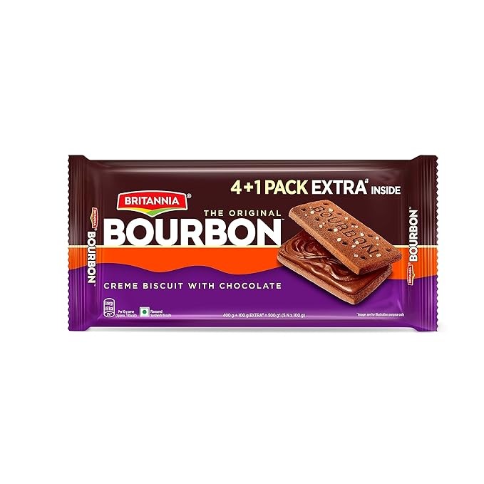 britannia bourbon biscuits pack of 4+1