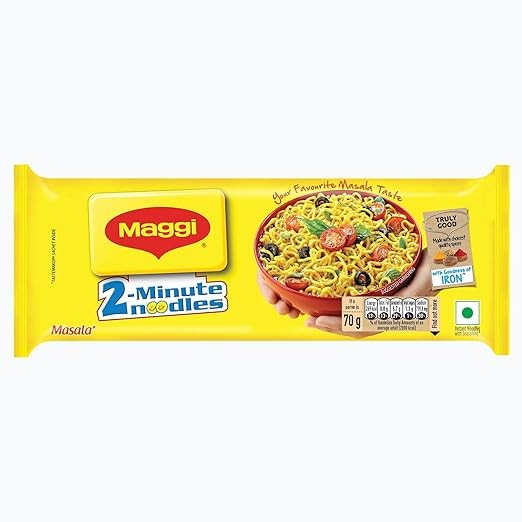 MAGGI 2-minute Instant Noodles, Masala Noodles with Goodness of Iron, Made with Choicest Quality Spices, Favourite Masala Taste, 280g Packet