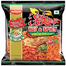 Nissin Hot & Spicy Korean Veg Flavour Pouch, 80G