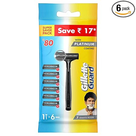 Gillette Guard Manual Shaving Razor Blades - 6