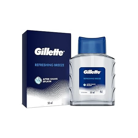 Gillette After Shave Splash Refreshing Breeze 50Ml, White, Gel, Men