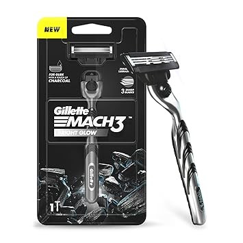 Gillette Mach3 Charcoal Shaving Razor for Men with New Enhanced Lubrastrip with a Touch of Charcoal for a Clean Close Shave