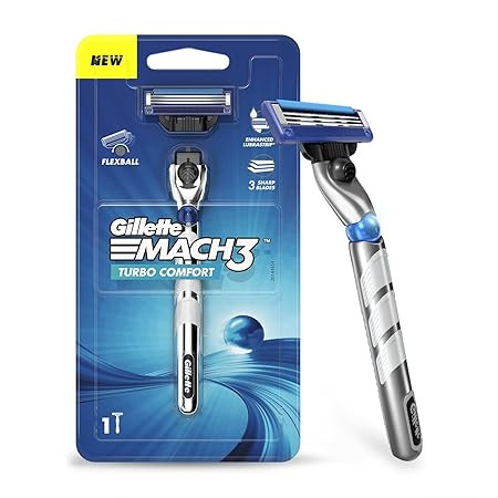 Gillette Men's Mach 3 Turbo Razor with Flexball Technology