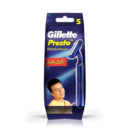 Gillette Presto Manual Shaving Razor(Pack of 5)