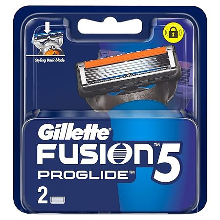 Gillette Fusion Proglide Blades for men with styling back blade - 2 count for Perfect Shave and Perfect Beard Shape