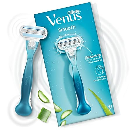 Gillette Venus Smooth Hair Removal Razor for Women with Aloe Vera, 1 Pc