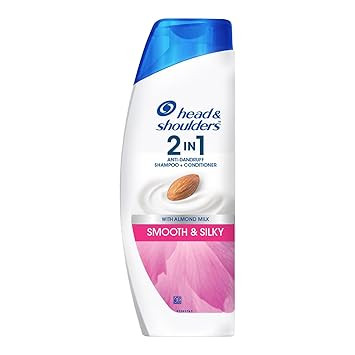 Head & Shoulders 2-in-1 Smooth and Silky Anti Dandruff Shampoo + Conditioner for Women & Men, With Almond Milk (180 ml)